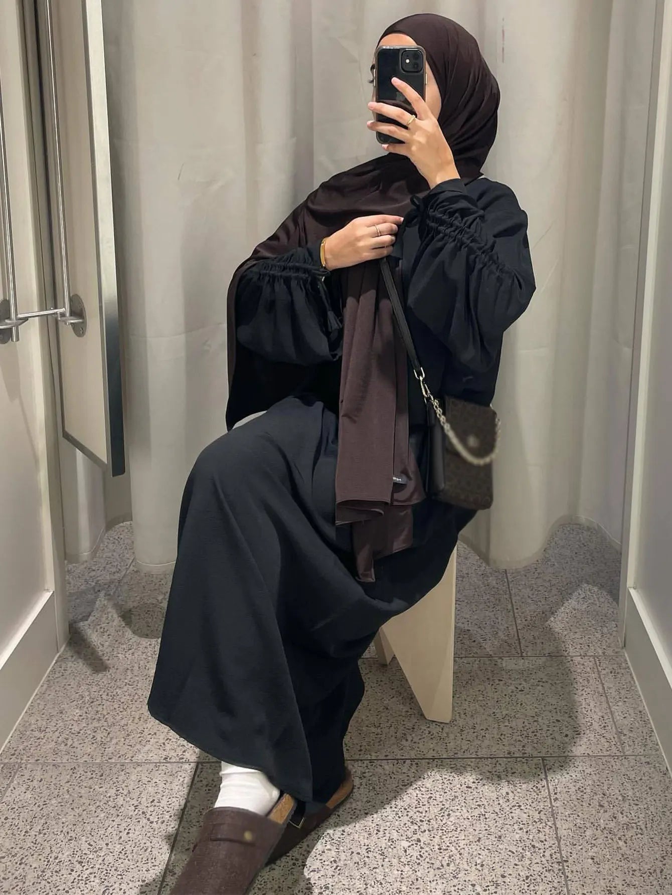 Modest Charm Ruched Sleeve Abaya