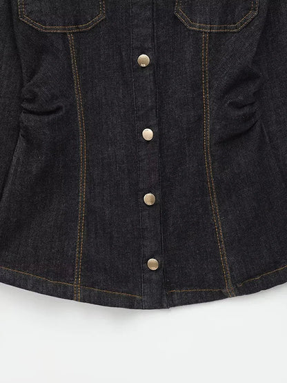 Chic Women's Vintage Denim Set