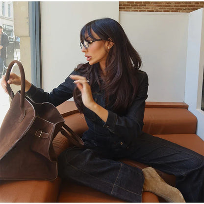 Chic Women's Vintage Denim Set