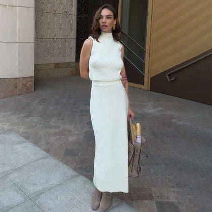 Elegant Knitted Skirt Set