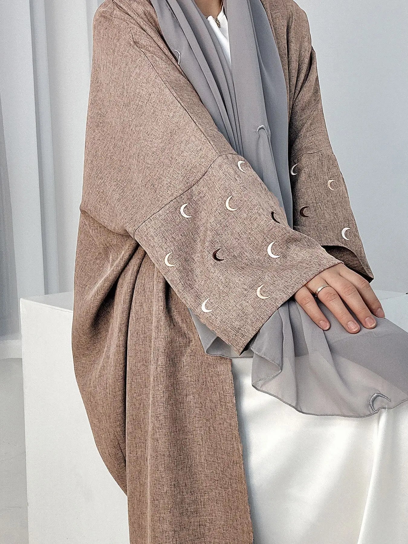 Lunar Glow Embroidered Abaya