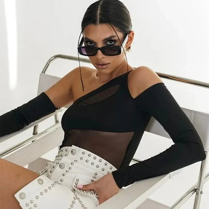 Shadow Lace Off-Shoulder Bodysuit