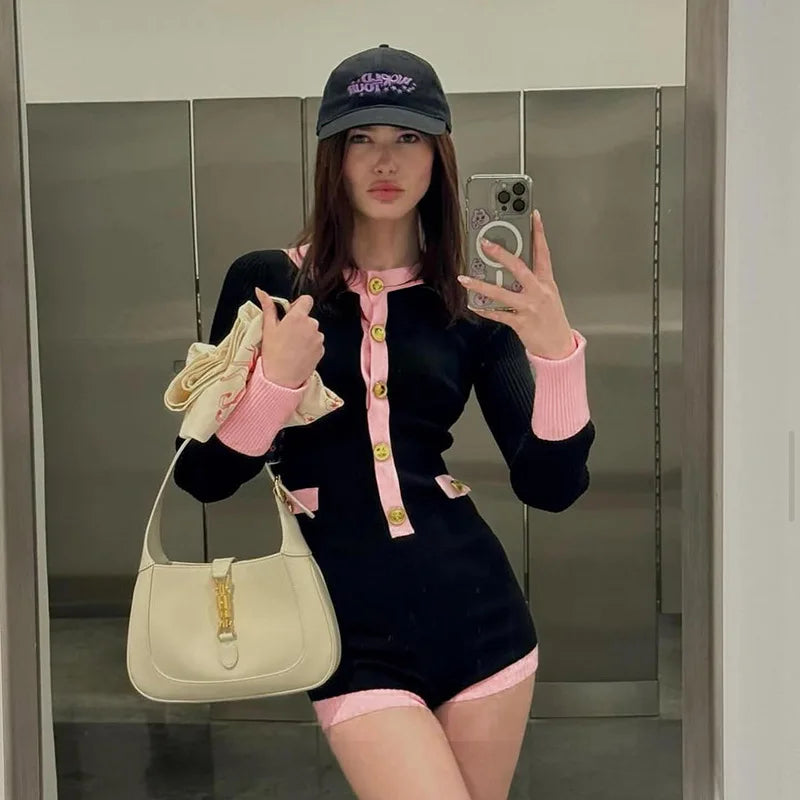 Pink Trim Power Romper