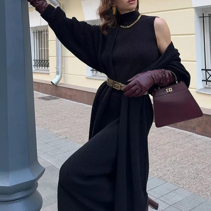 Elegant Knitted Skirt Set